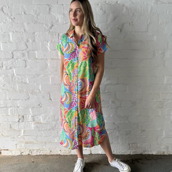Nora Cap Sleeve Shirt Dress