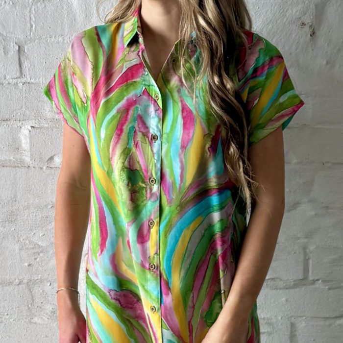 Rosa Cap Sleeve Shirt Dress - Image 3