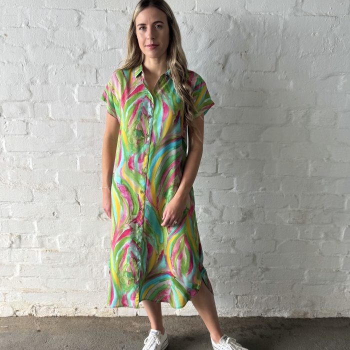 Rosa Cap Sleeve Shirt Dress