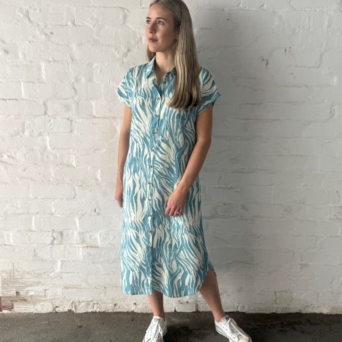 Brielle Cap Sleeve Shirt Dress