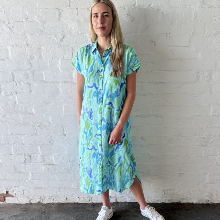 Reese Cap Sleeve Shirt Dress