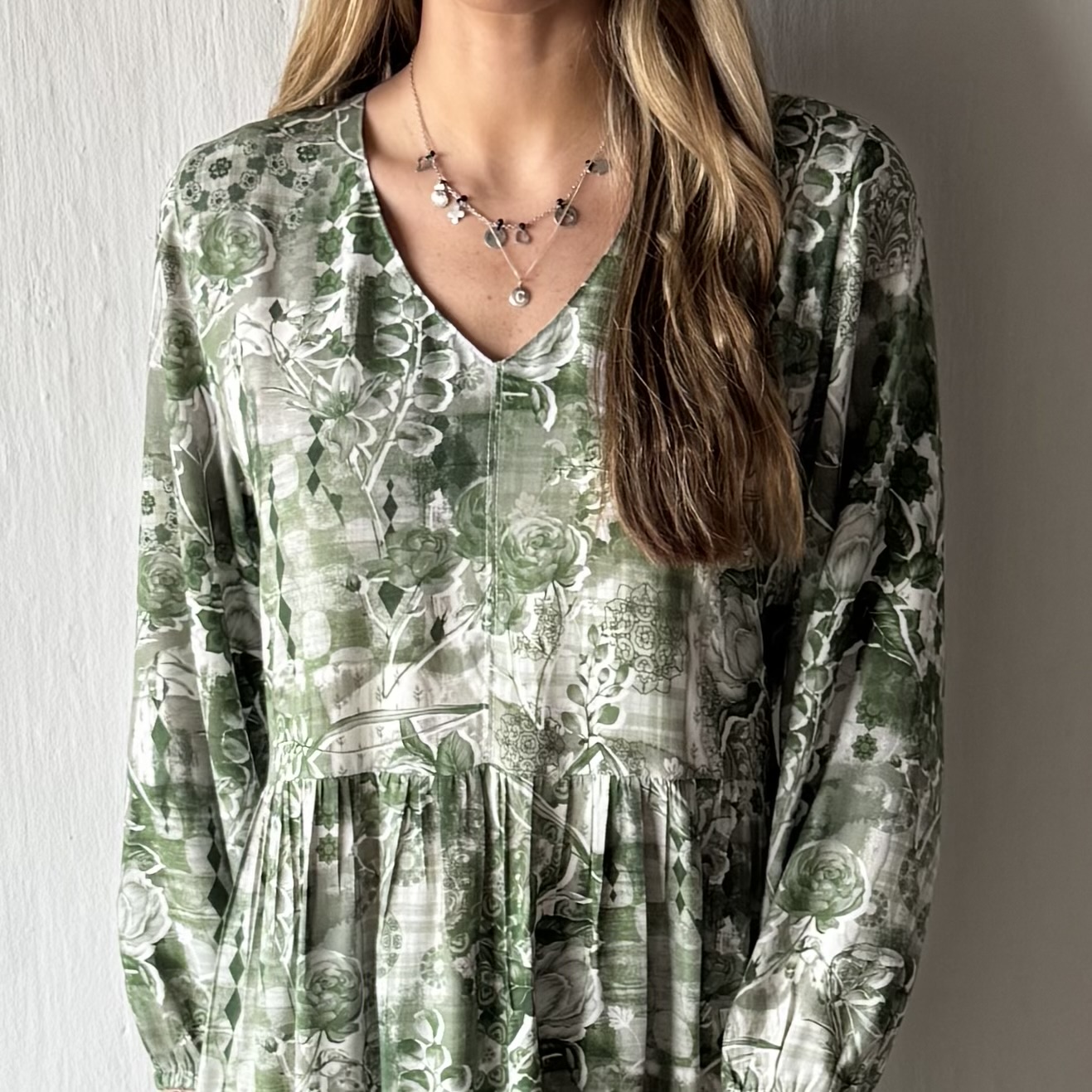 Ellie V-Neck Maxi Tiered Dress - Image 2
