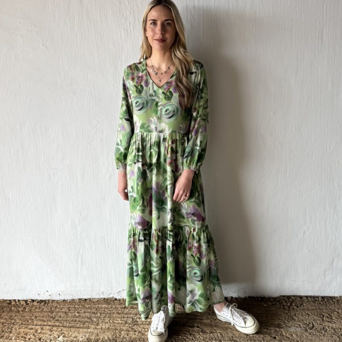 Lily V-Neck Maxi Tiered Dress
