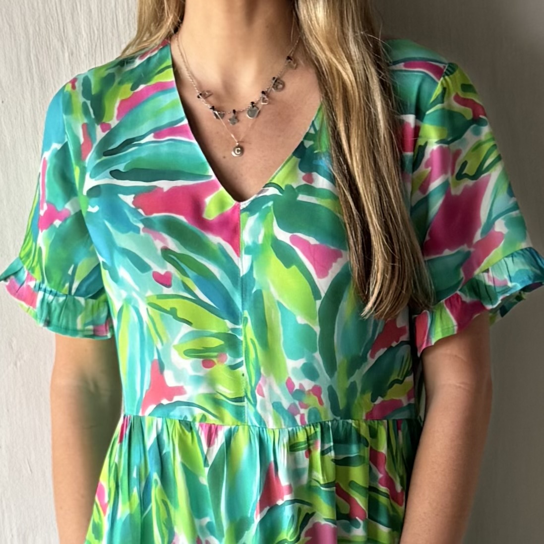 Eden V-Neck Tiered Dress - Image 2