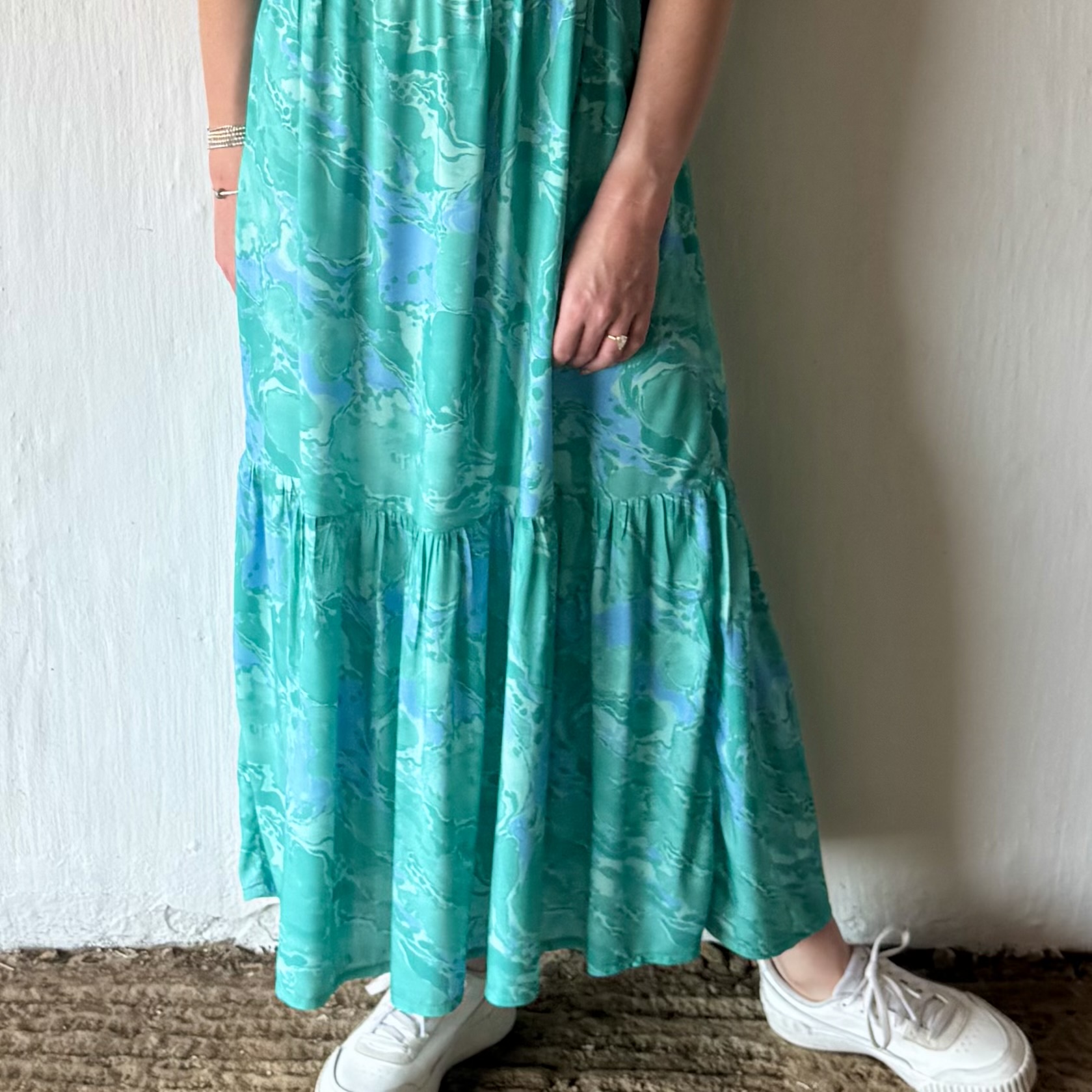 Sadie V-Neck Maxi Tiered Dress SS - Image 3
